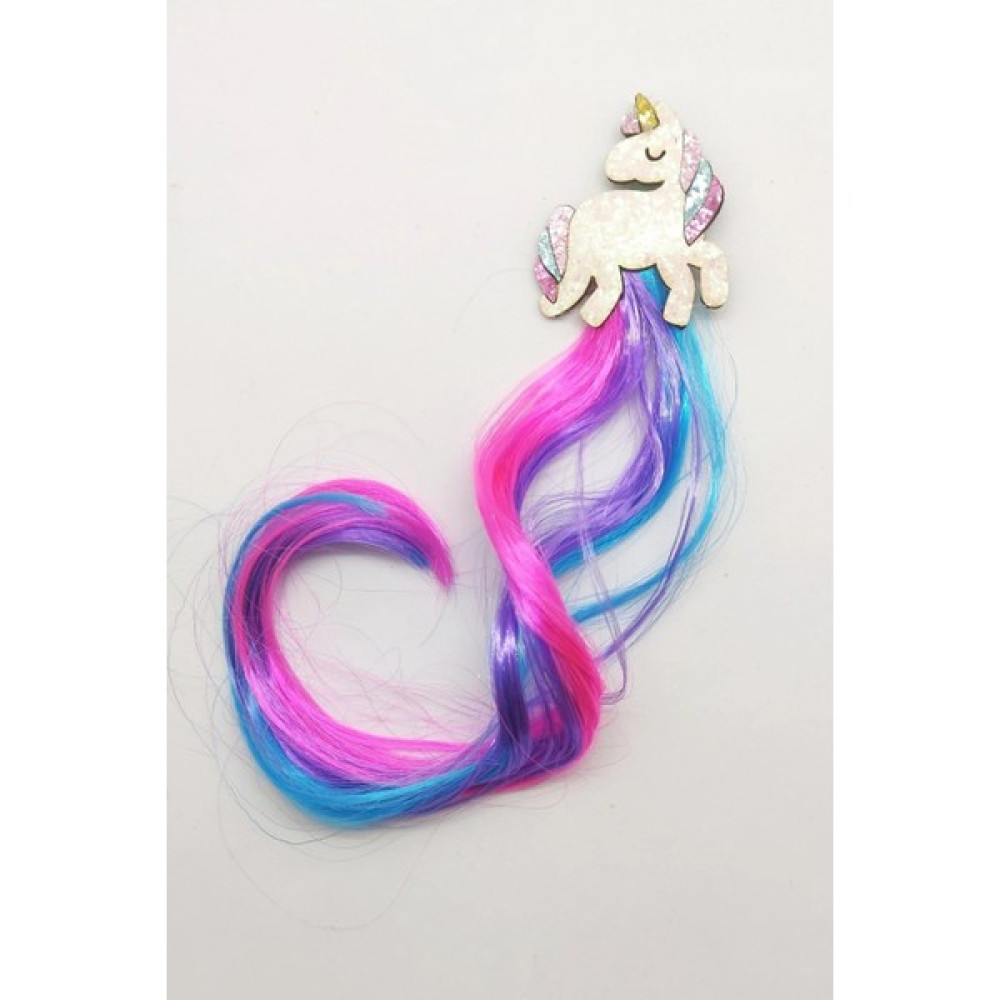 Minibuki Unicorn Figürlü Renkli Postiş Saçlı Çocuk Pens Toka Toka, Taç & Saç Bandı Fiyatı