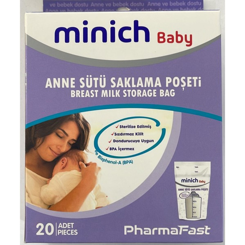 Minich Baby Süt Saklama Poşeti 20'li Hamilelik ve Emzirme Fiyatı