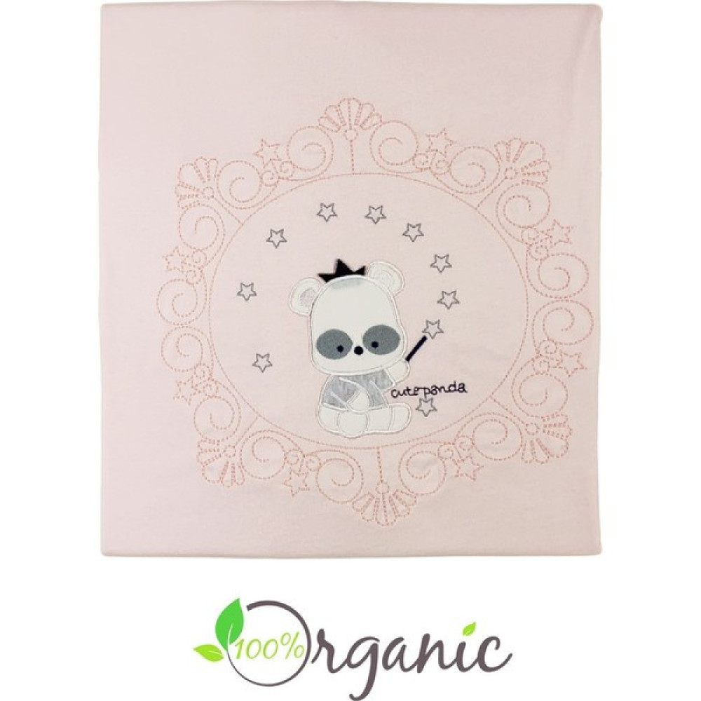 Miniel Kız Bebek Panda Nakışlı 90x80 Cm Çift Kat Pamuklu Penye Bebek Battaniyesi - SOMON - Ekru - 0 - 1 Yaş Bebek Battaniyesi Fiyatı