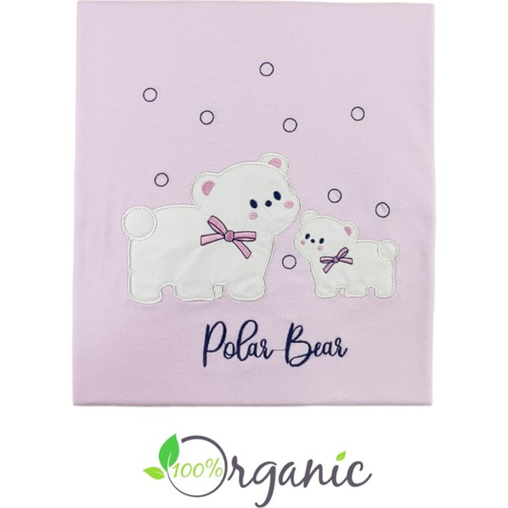 Miniel Kız Bebek Polar Bear Nakışlı 90 x 80 cm Çift Kat Pamuklu Organik Penye Bebek Battaniyesi - PEMBE - 80 x 90 cm - Açık Pembe Bebek Battaniyesi Fiyatı