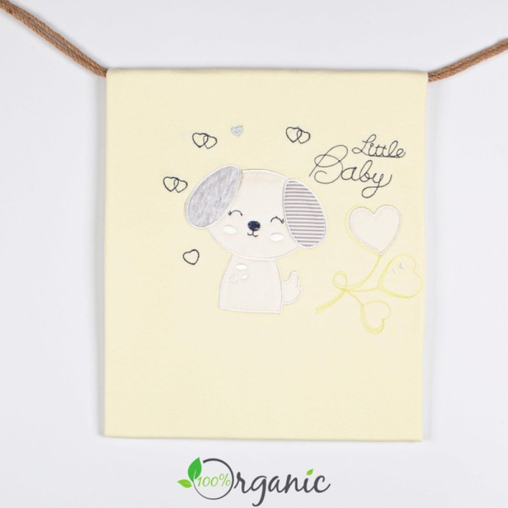 Miniel Unisex Bebek Love Dog Nakışlı 90x80 Cm Çift Kat Pamuklu Penye Bebek Battaniyesi - SARI - Ekru - 0 - 1 Yaş Bebek Battaniyesi Fiyatı
