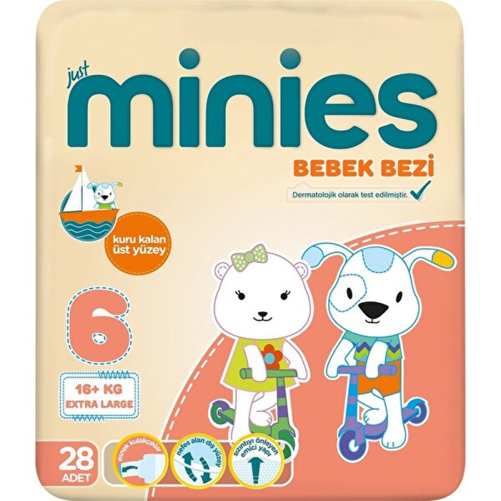Minies 6 Numara Bebek Bezi - 6+ - 28 adet Bebek Bezi Fiyatı
