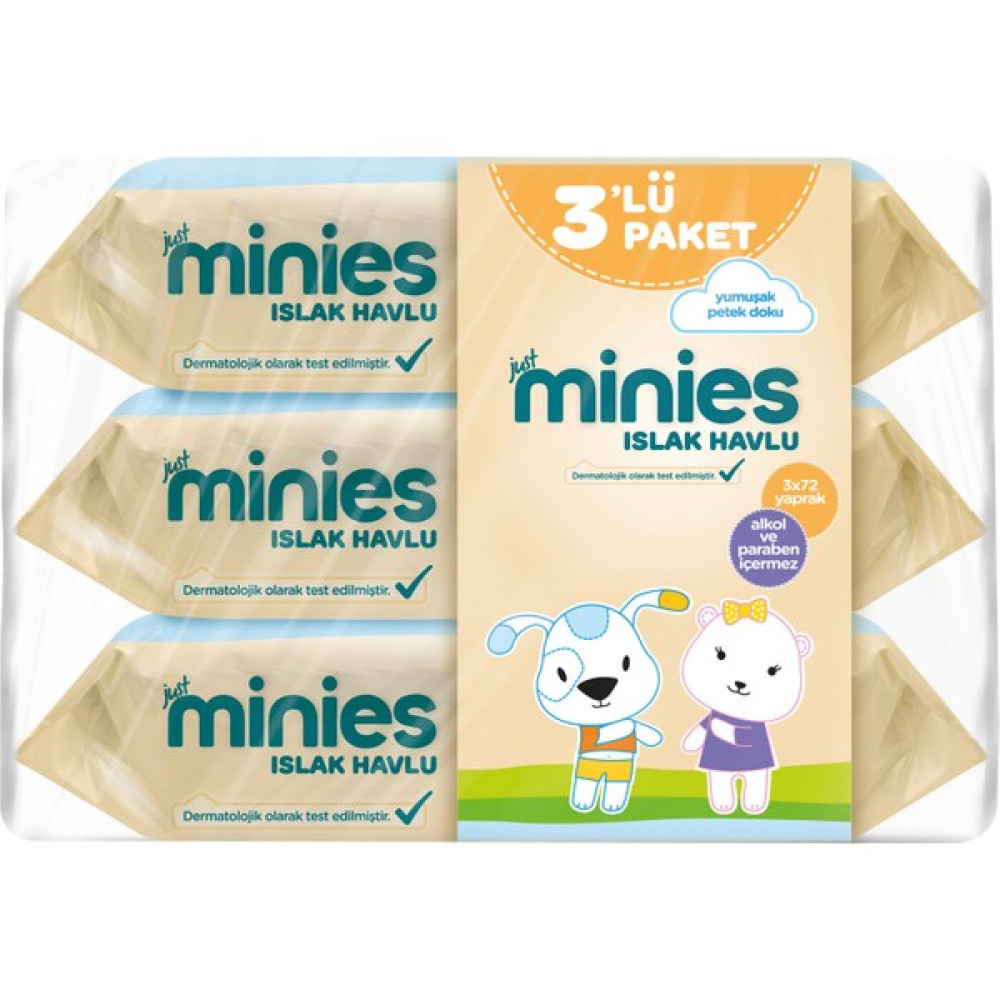 Minies Islak Havlu 3X72 Adet Bebek Bakım Fiyatı