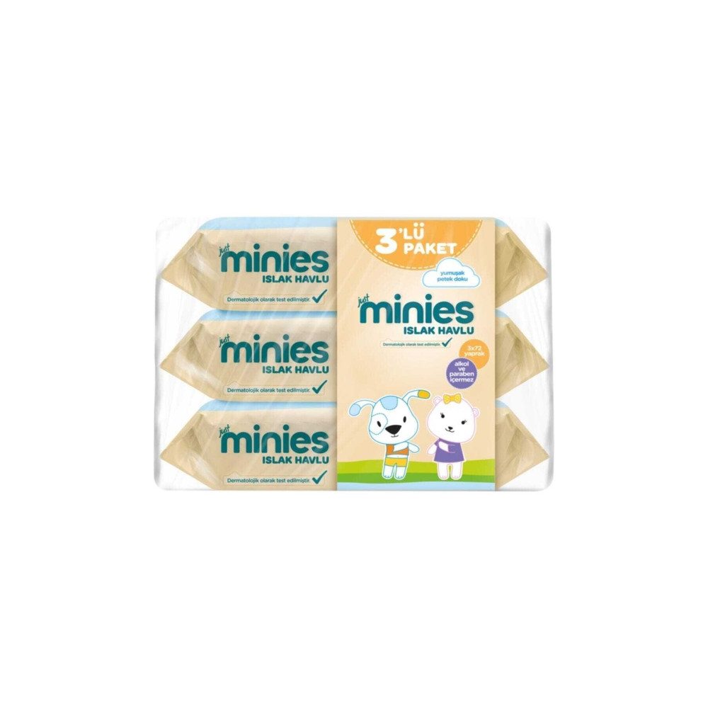 Minies Islak Havlu 72 Yaprak 3lü Paket Bebek Mendil-Islak Mendil Fiyatı