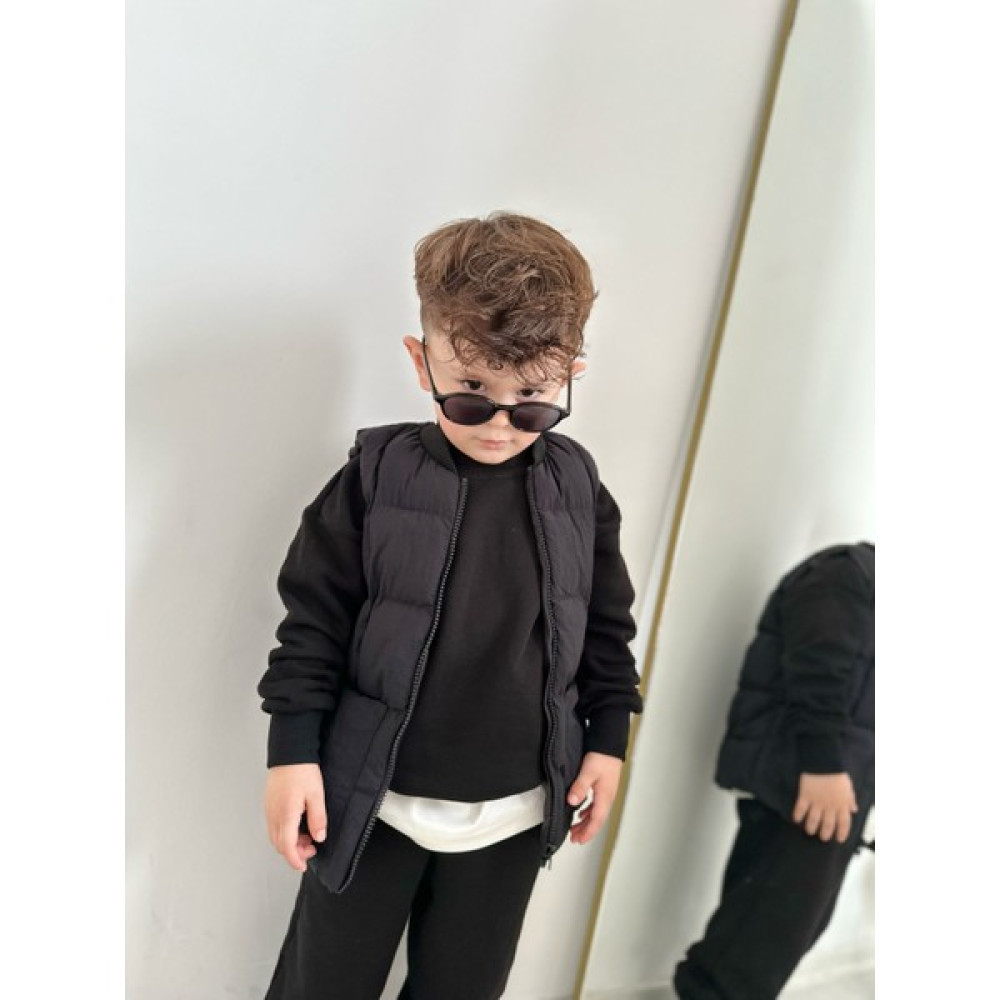 Miniğimin Cicileri Cepli Şişme Hakim Yaka Çocuk Unisex yelek - Siyah Erkek Çocuk Yelek Fiyatı