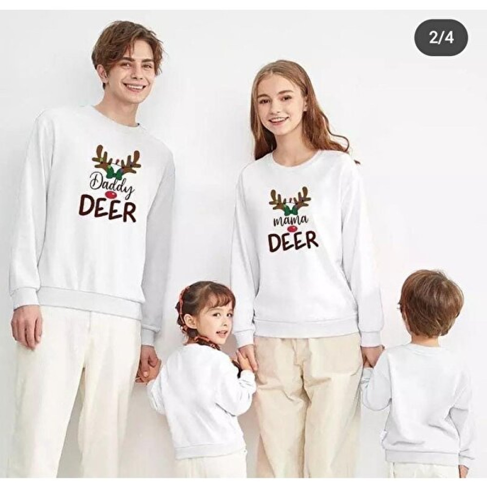 Miniğimin Cicileri Yeni Yıl Aile Kombin Deer Baskılı (Tekli Satış) - Anne Sweat Tişört Kız Çocuk Sweatshirt Fiyatı