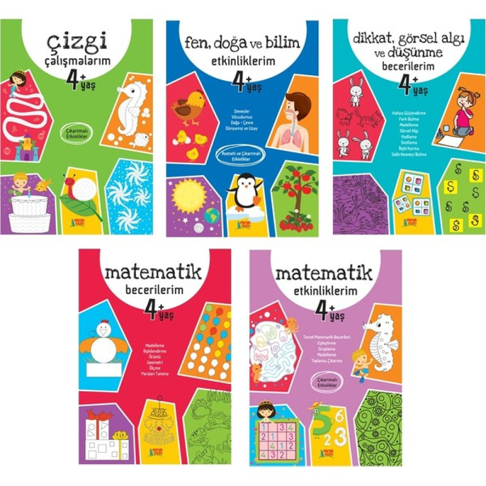 Minik Ada Yayınları +4 Yaş Okul Öncesi Seti ( 5 Kitap) Diğer Fiyatı