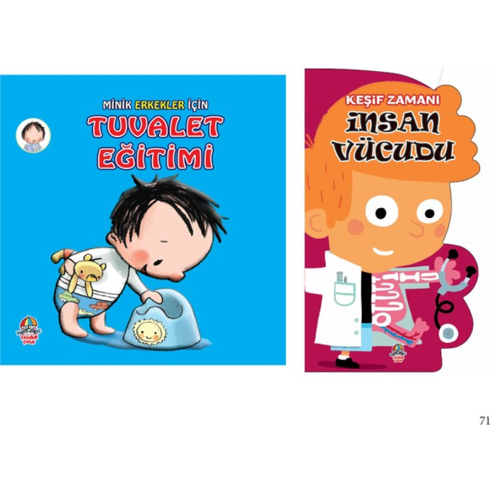 Minik Erkekler İçin Tuvalet Eğitimi + Keşif Zamanı-İnsan Vücudu/ 2-3 Yaş - Okul Öncesi / 2 Kitap / Set / Yağmur Çocuk Çocuk Masal Fiyatı