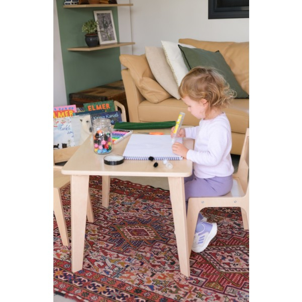 Minik Fare Montessori Ahşap Çocuk Masa ve Sandalye Takımı (Masa + 2 Sandalye) Bebek Odası Tekstili Fiyatı