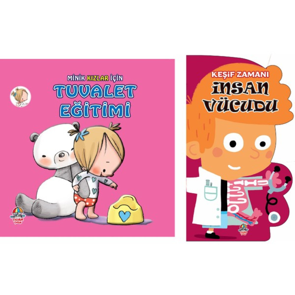Minik Kızlar İçin Tuvalet Eğitimi + Keşif Zamanı-İnsan Vücudu / 2-3 Yaş - Okul Öncesi / 2 Kitap / Set / Yağmur Çocuk Çocuk Masal Fiyatı