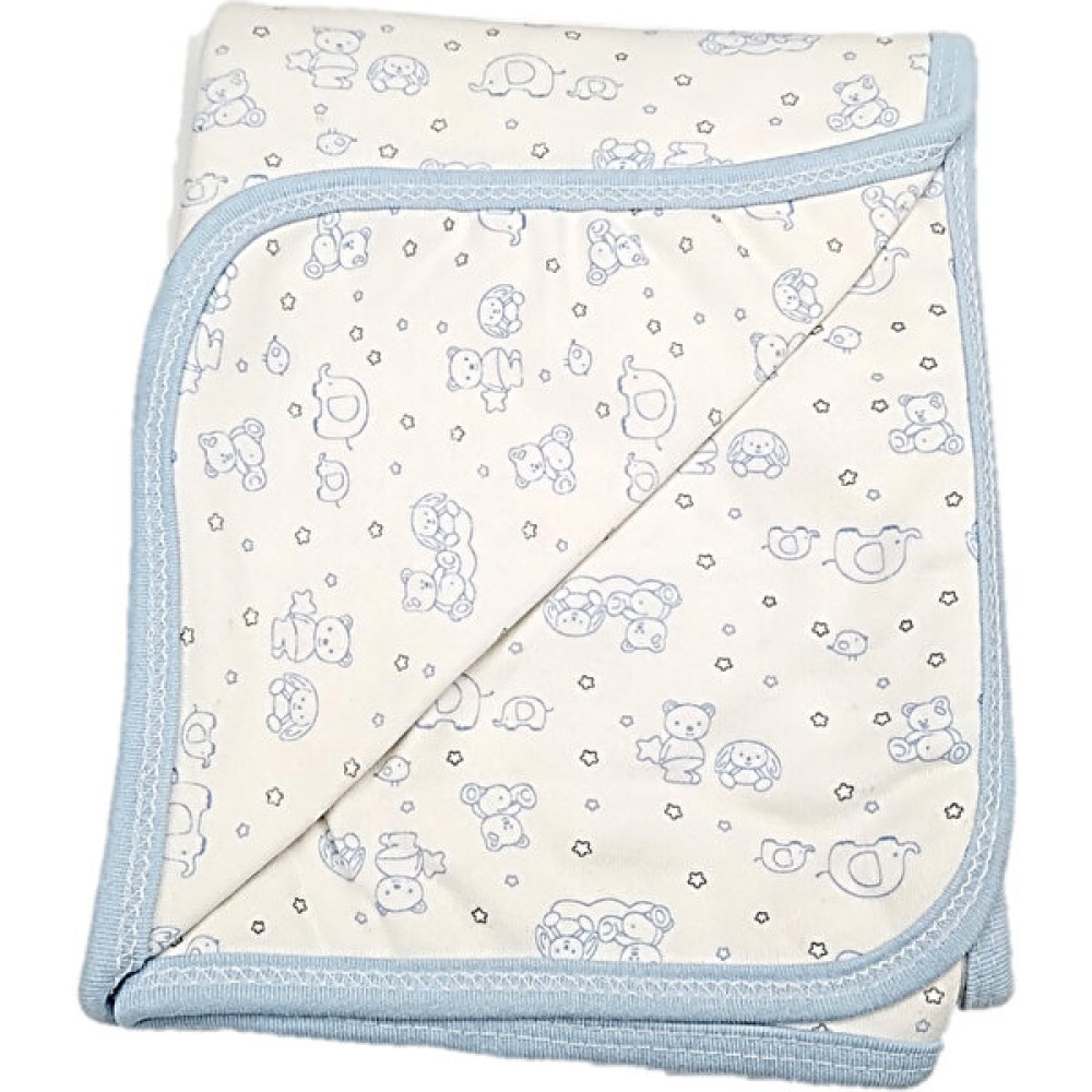 Minik Life Bebek Çift Katlı Pamuklu Penye Battaniye Kundak 80X90 cm - Mavi Bebek Battaniyesi Fiyatı
