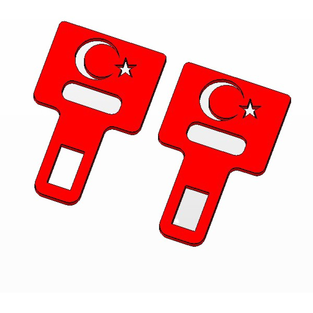 minikbahçem Standart Basic Ay Yıldız Logo Oto Kemeri Tokası 2 Adet Kırmızı Re Emniyet Kemeri Sabitleyici Fiyatı