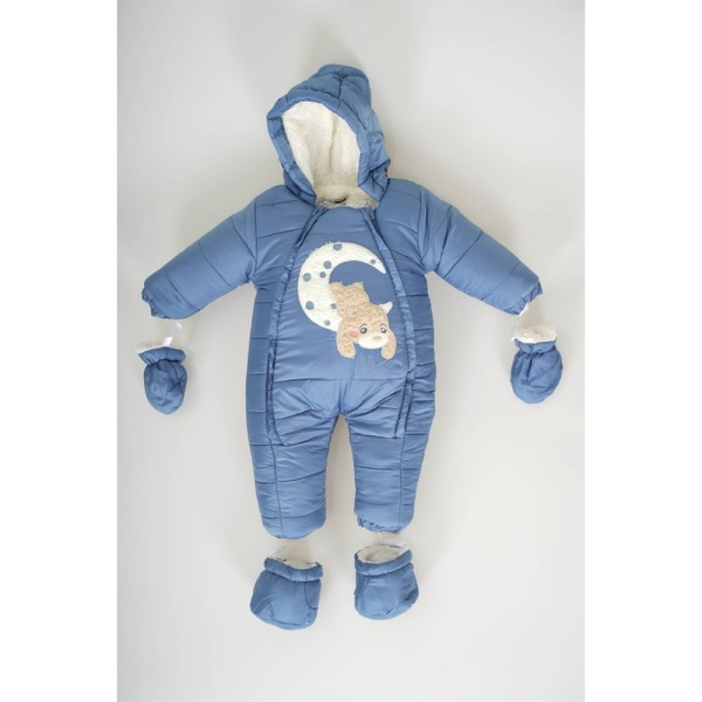 Miniko Kids Erkek Bebek Ay Ayıcık Modelli Içi Kürklü Eldiven Patikli Astronot Tulum Mont Bebek Montu Fiyatı