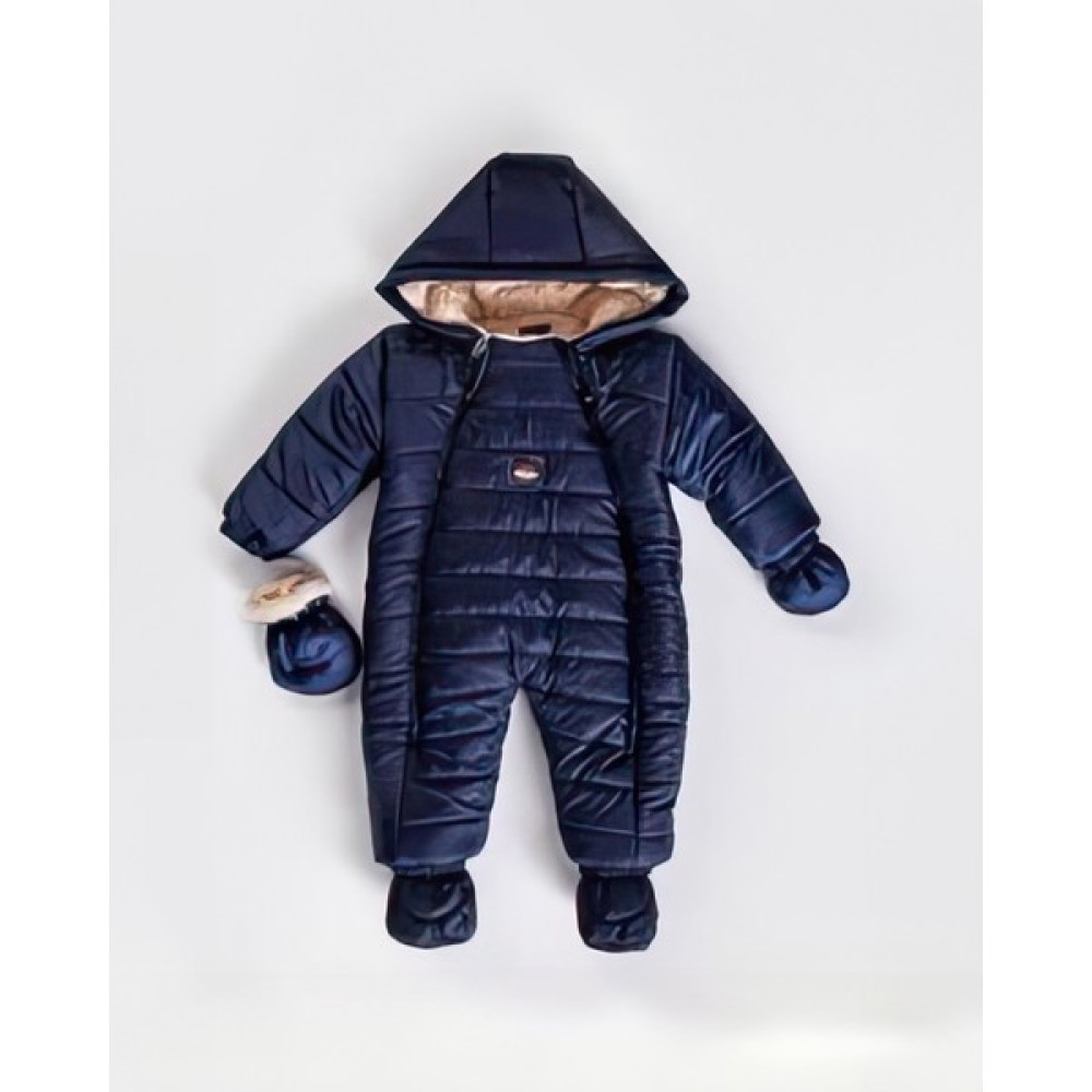 Miniko Kids Erkek Bebek Içi Kürklü Çift Fermuarlı Patikli Eldivenli Astronot Mont Tulum Bebek Montu Fiyatı
