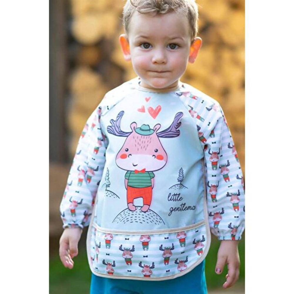 Miniko Kids Geyik Desenli Uzun Kollu Unisex Bebek Mama Önlüğü Sıvı Geçirmez 0-2 Yaş - Mint - 0 - 2 Yaş Mama Önlüğü Fiyatı