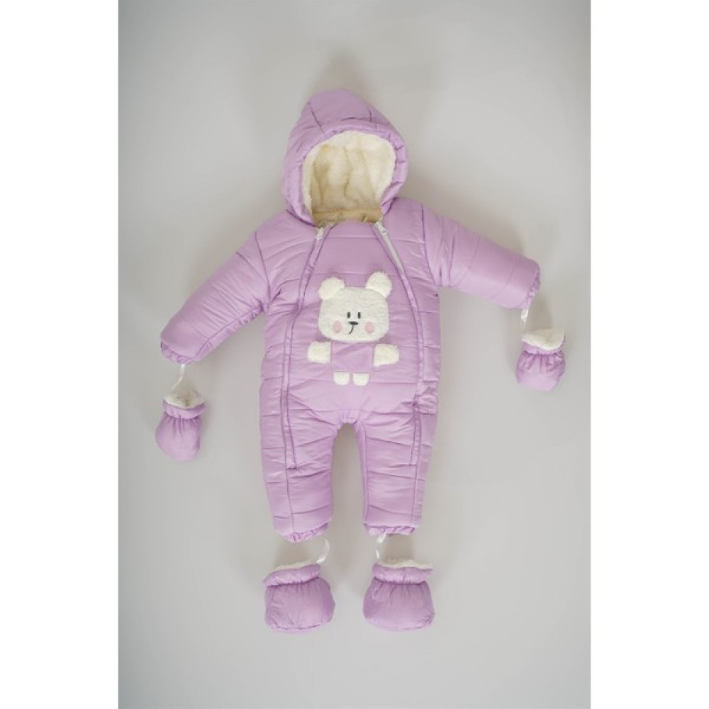 Miniko Kids Kız Bebek Ayıcık Modelli Içi Kürklü Patikli Eldivenli Astronot Mont Tulum Bebek Montu Fiyatı