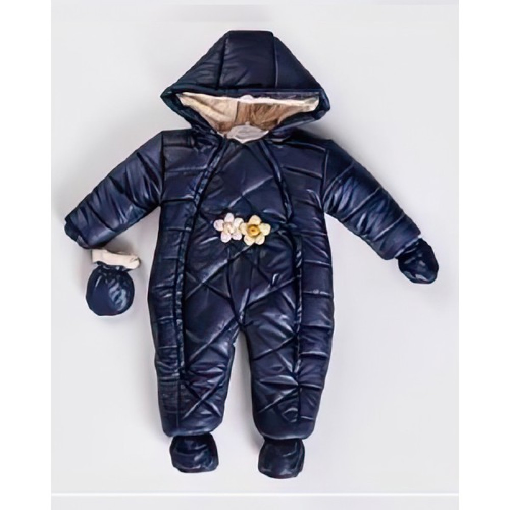 Miniko Kids Kız Bebek Çiçekli Içi Kürklü Çift Fermuarlı Patikli Eldivenli Astronot Mont Tulum Bebek Montu Fiyatı
