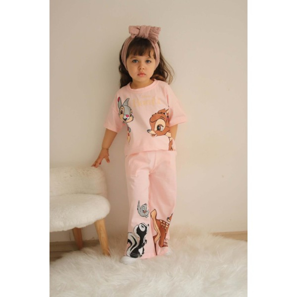 Miniko Kids Kız Çocuk Bambi Kısa Kol Şalvar Model Pamuk Takım Erkek Çocuk Giyim Takımı Fiyatı