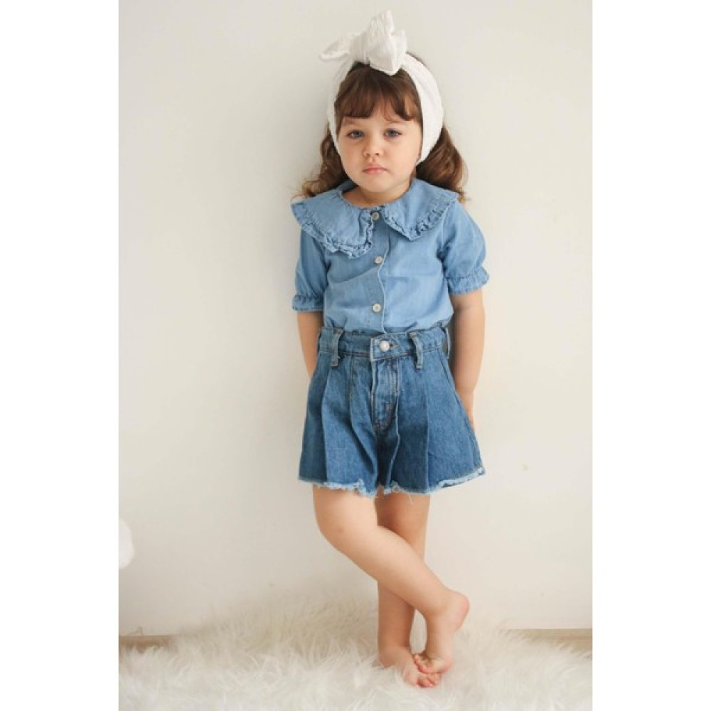 Miniko Kids Kız Çocuk Kot Gömlekli Kot Şort Takım Kız Çocuk Giyim Takımı Fiyatı