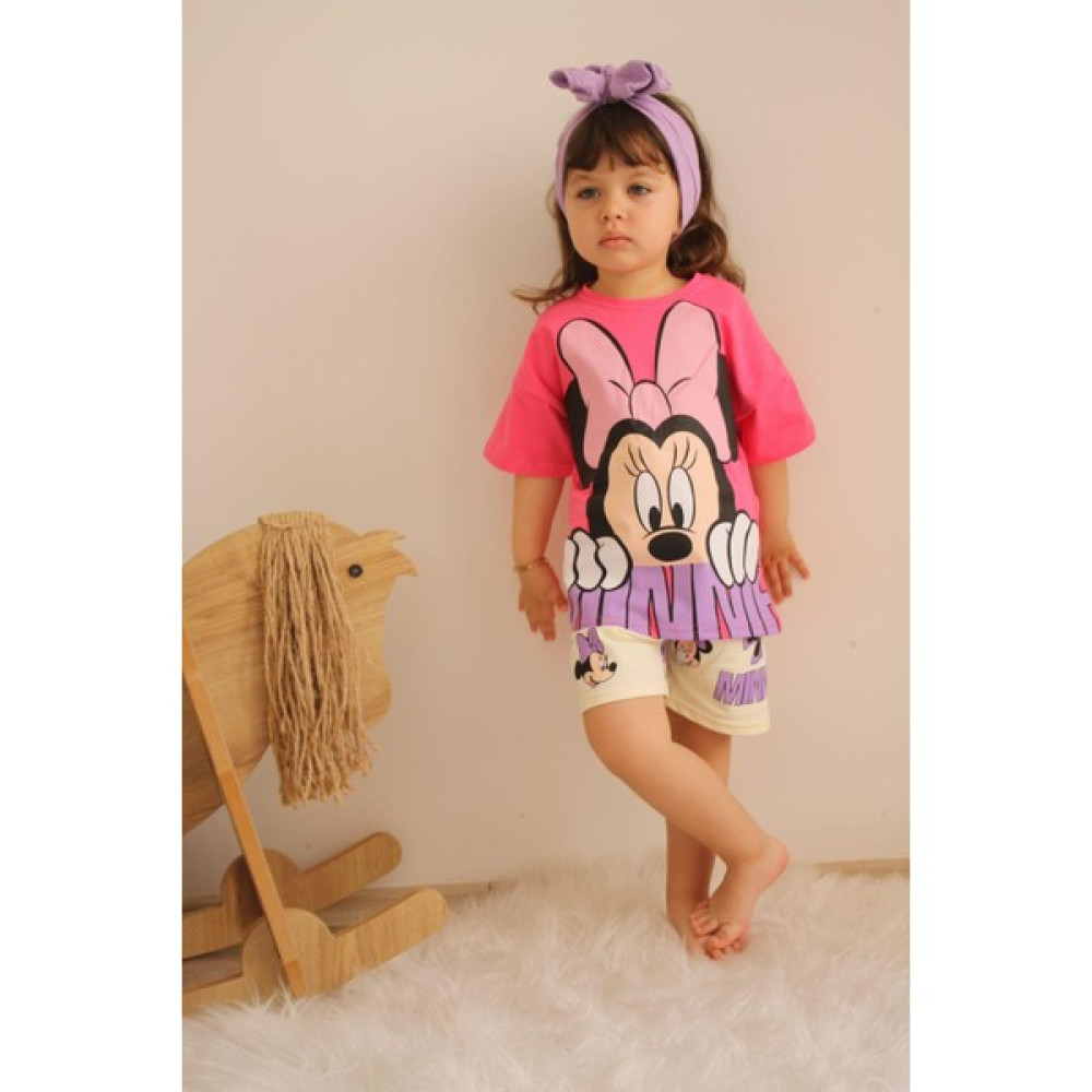 Miniko Kids Kız Çocuk Pamuk Mickey Alaadin ve Duffy Şortlu Takım Kız Çocuk Giyim Takımı Fiyatı