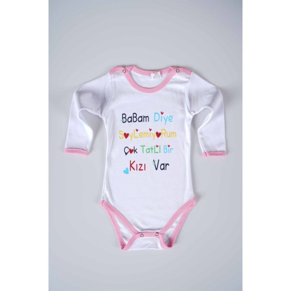 Miniko Kids Yeni Sezon Babam Diye Demiyorum Yazılı Bebek Çocuk Uzun Kol Pamuk Bady Zıbın Bebek Zıbın Seti Fiyatı