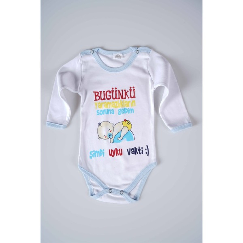 Miniko Kids Yeni Sezon Bugünkü Yaramazlıkların Sonuna Geldim Yazılı Bebek Çocuk Uzun Kol Pamuk Bady Zıbın Bebek Zıbın Seti Fiyatı