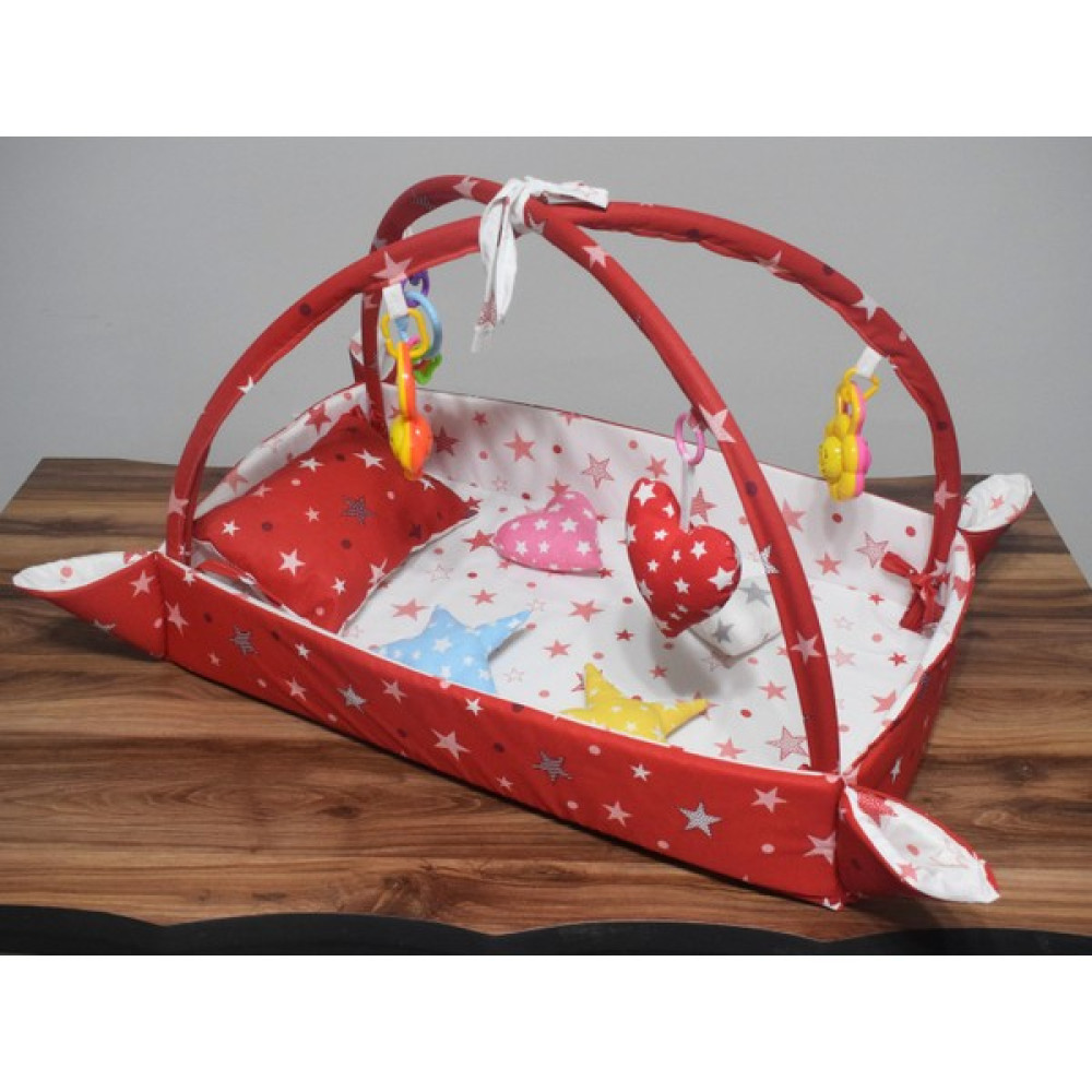 Miniks Pamuk Bebek Oyun Halısı Çocuk Alanı - 87 x 63 cm - Kırmızı Oyuncak Fiyatı