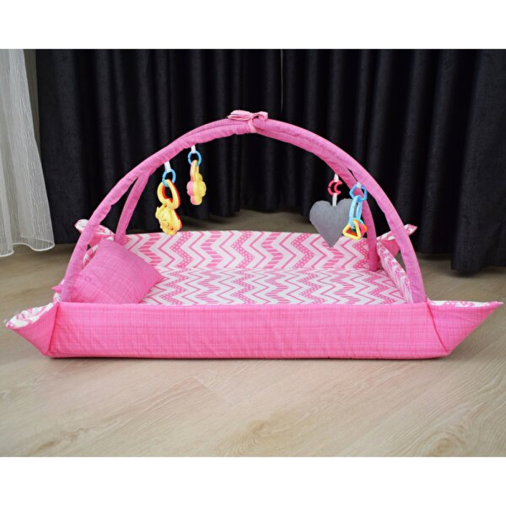 Miniks Pamuklu Bebek Oyun Halısı Çocuk Alanı - Pembe - 85 x 65 cm Oyuncak Fiyatı