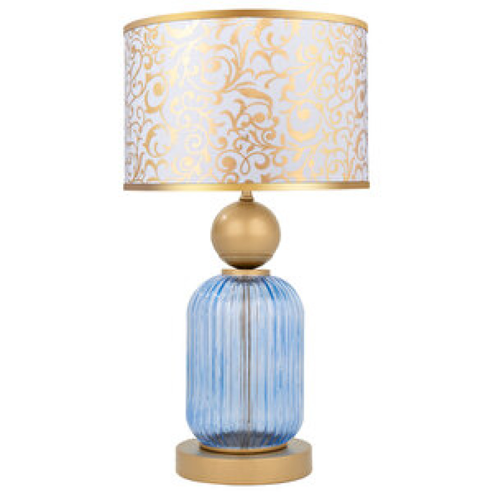 Minimal E-Ticaret Lotus Royal Blue Cam Abajur Siyah Abajur Fiyatı