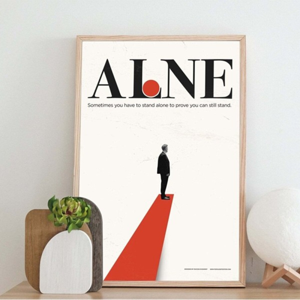 Minimal Reklam Dijital Alone Çerçevesiz Poster/afiş - 30x40 cm - Renkli Poster Fiyatı