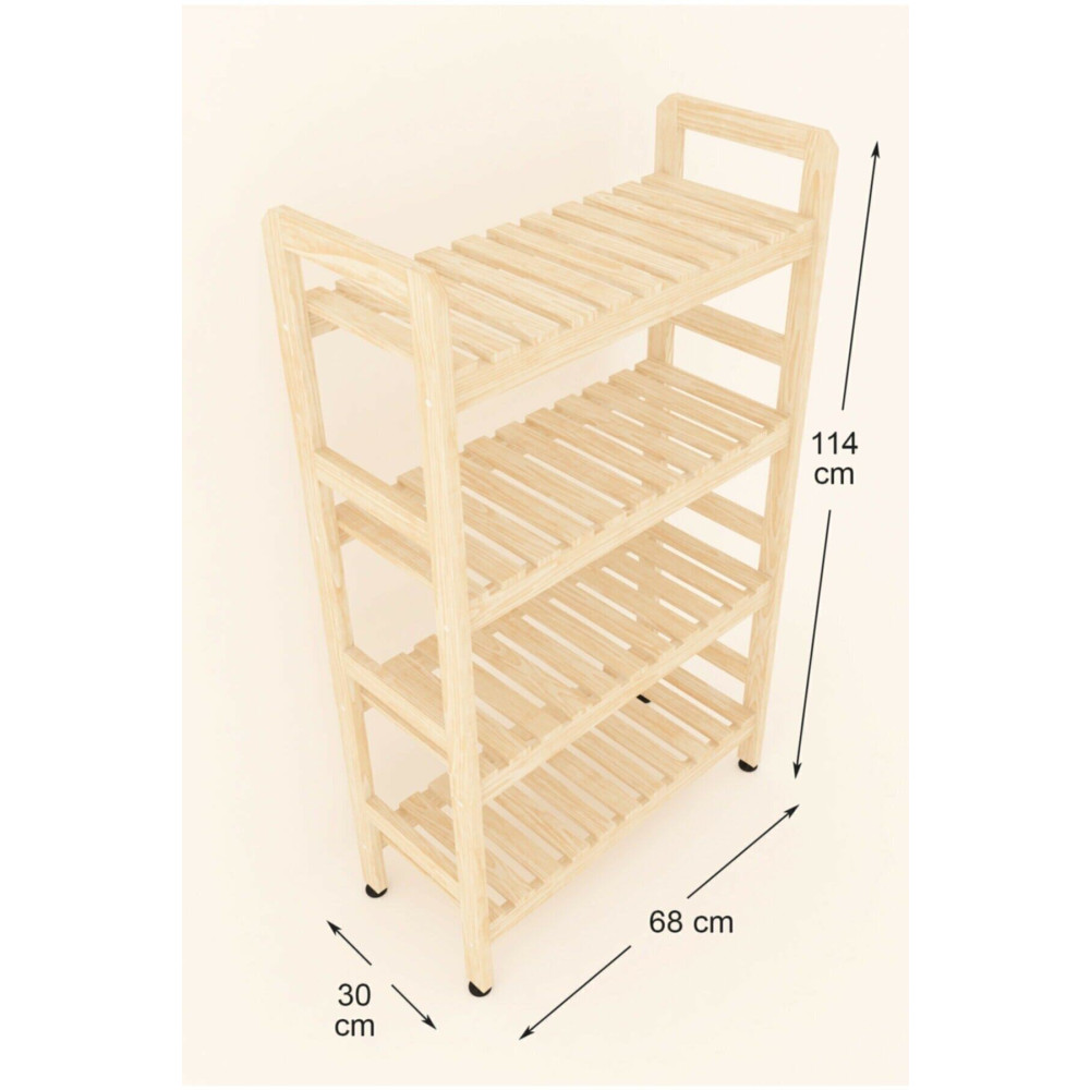 Minimal Wood Store 4 Raflı Ahşap Kitaplık 114x68x26 Kitaplık Fiyatı
