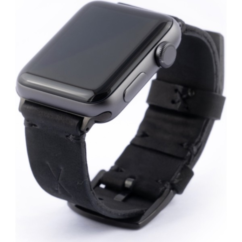 Minimal x Apple Watch Uyumlu Kordonu - 42/44/45 ve 49 mm Apple Watch Uyumlu Deri Kordon - Gerçek Deri & El Yapımı - Siyah Giyilebilir Teknoloji Aksesuarları Fiyatı