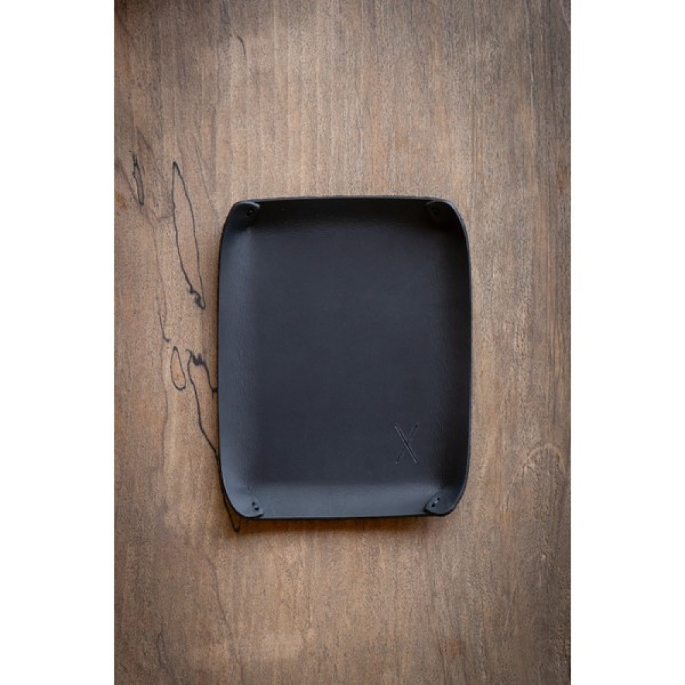 Minimal x Deri Organizer Tepsi - Vale Tepsisi - Gerçek Deri El Yapımı - Minimalist Şık Tasarım - 12 x 16 cm - Siyah Saklama Kapları Fiyatı
