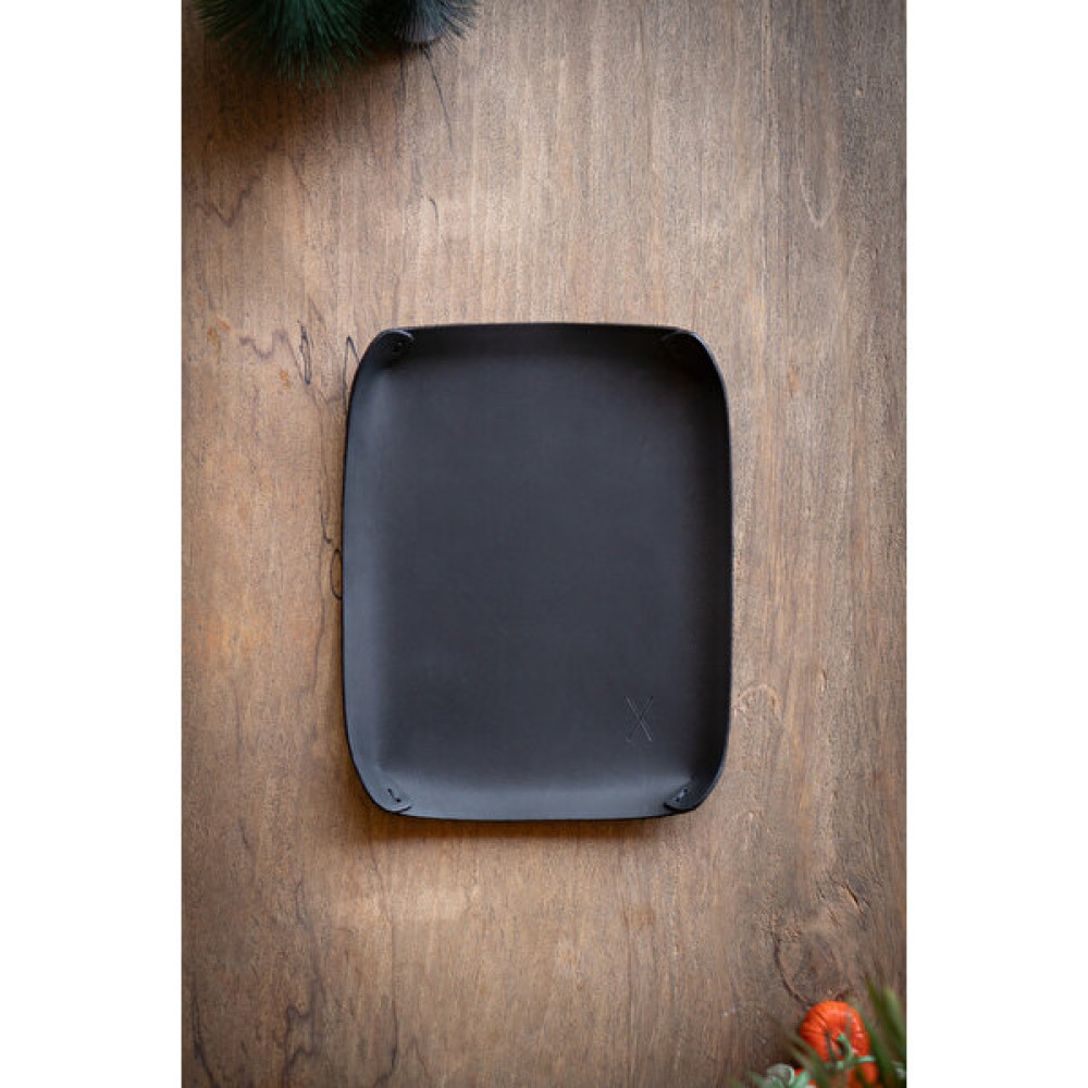 Minimal x Deri Organizer Tepsi - Vale Tepsisi - Gerçek Deri El Yapımı - Minimalist Şık Tasarım - 16 x 21 cm - Siyah Saklama Kapları Fiyatı