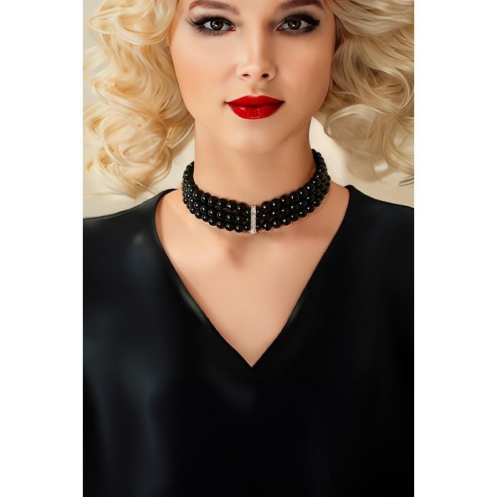 Minimalist Tasarım Kadın Inci Choker Kolye, Siyah Inci Choker, Siyah Tasma Kolye, Taşlı Choker Kolye, Inci Tasma Kolye - Uzatma zincirli ayarlanabilir Bijuteri Kolye Fiyatı