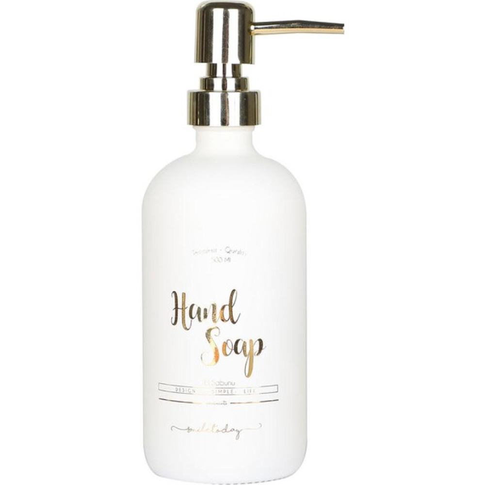 Miniminti Beyaz Cam El Sabunu Şişesi - 500 ml (Hand Wash) Sabunluk Fiyatı