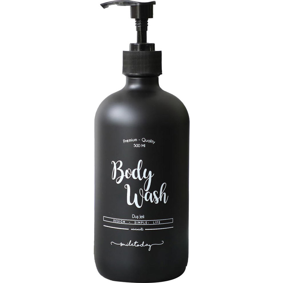 Miniminti Siyah Cam Duş Jeli Şişesi - 500 ml (Body Wash) Giyim & İç Giyim Fiyatı