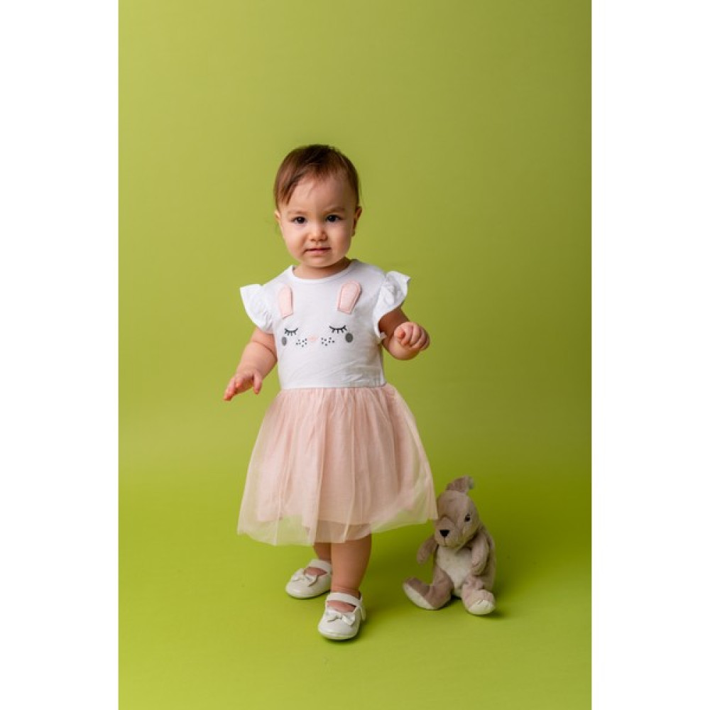 Mininio Kız Bebek Beyaz Bunny Elbise (3 - 24 Ay) Bebek Elbisesi Fiyatı