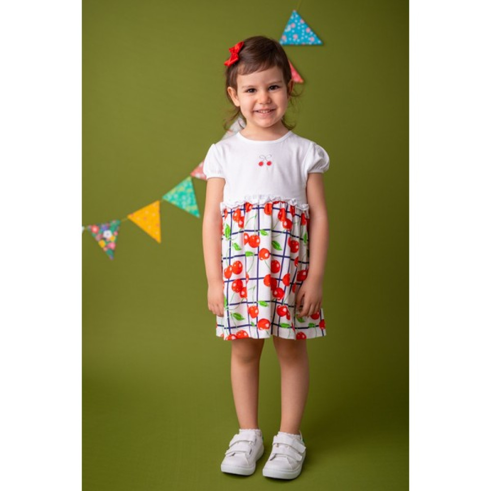 Mininio Kız Bebek Beyaz Cherry Desenli Elbise (9 Ay - 4 Yaş ) Bebek Elbisesi Fiyatı