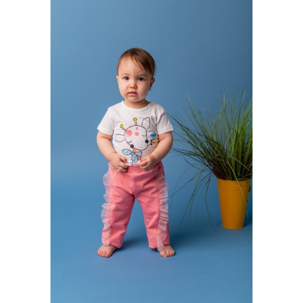 Mininio Kız Bebek Beyaz Giraffe T-Shirt ve Fırfırlı Alt Takım (3 - 24 Ay) Bebek Giysi Takım Fiyatı