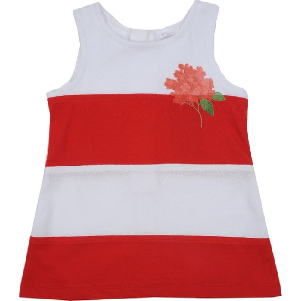 Mininio Kız Bebek Kırmızı Çizgili Kolsuz Elbise (3 Ay - 4 Yaş ) Bebek Elbisesi Fiyatı