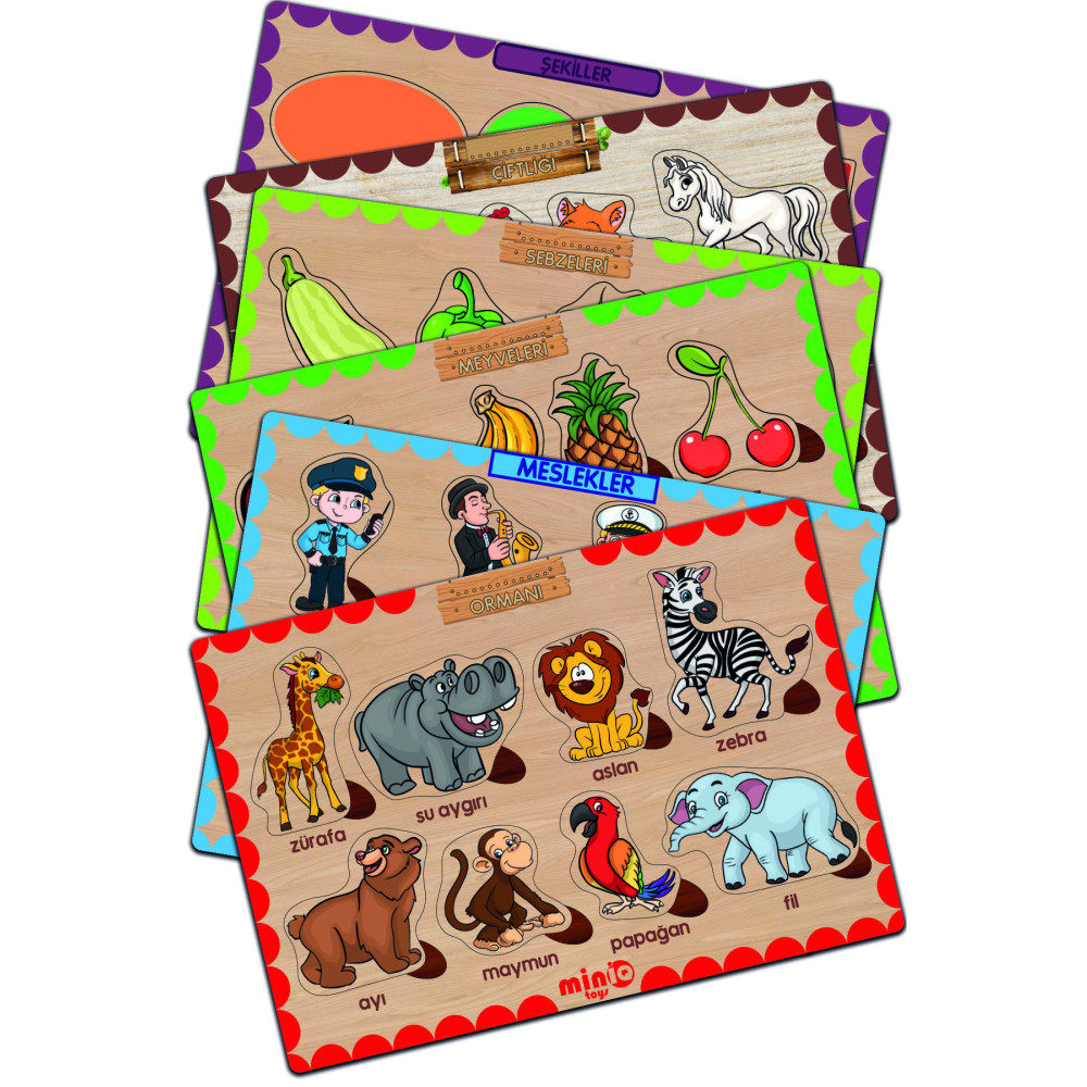 minİQ toys Ahşap Türkçe 6’lı Mega Set Eğitici Öğretici Yapboz Puzzle & Aksesuarları Fiyatı