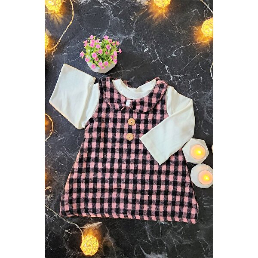 MiniStand Kız Bebek Lila Ekose Bebek Elbise 2'li Bebek Elbisesi Fiyatı