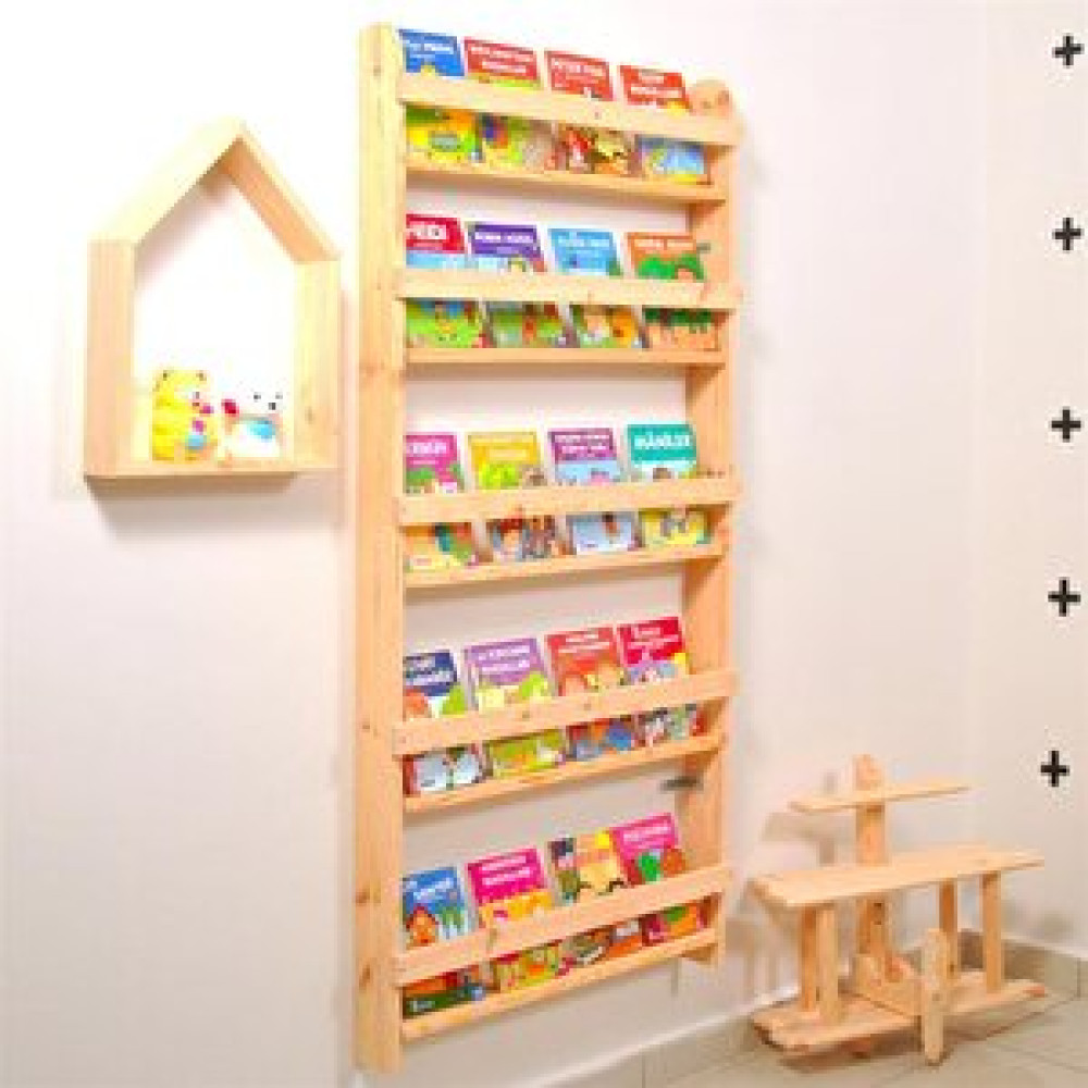 MiniWood Çocuk Odası Eğitici Montessori Kitaplık Mobilya Raf Duvar Rafı Kitaplık Fiyatı