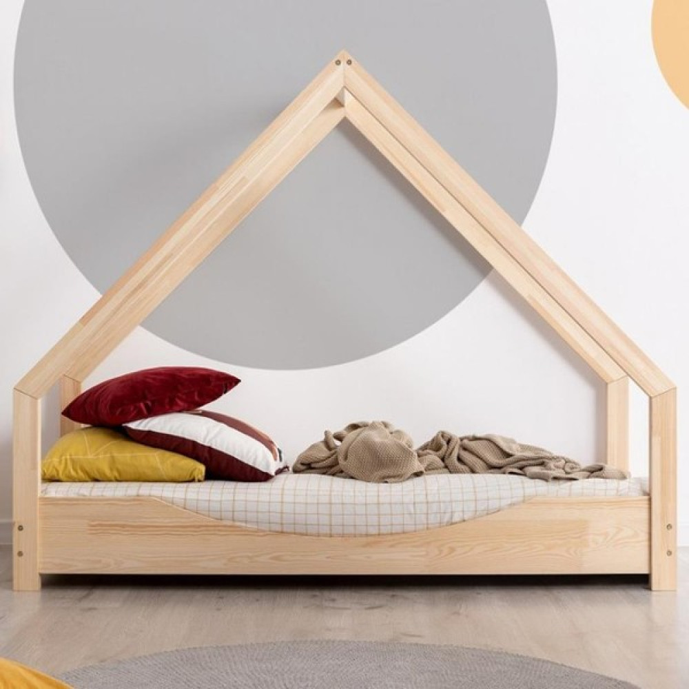 MiniWood Çocuk Yatak Montessori Yatak Ev Montessori Yatak Prenses - 90 x 190 cm - Ahşap Karyola Fiyatı
