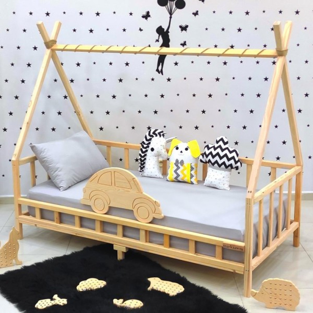 MiniWood Montessori Yatak Çocuk Karyola Nirvana Araba - 60 x 120 cm - Ahşap Karyola Fiyatı