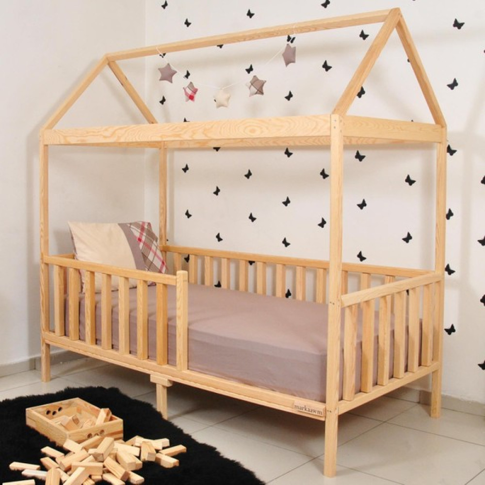 MiniWood Montessori Yatak Çocuk Yatak Karyola Beşik Damla - 80 x 130 cm - Ahşap Karyola Fiyatı