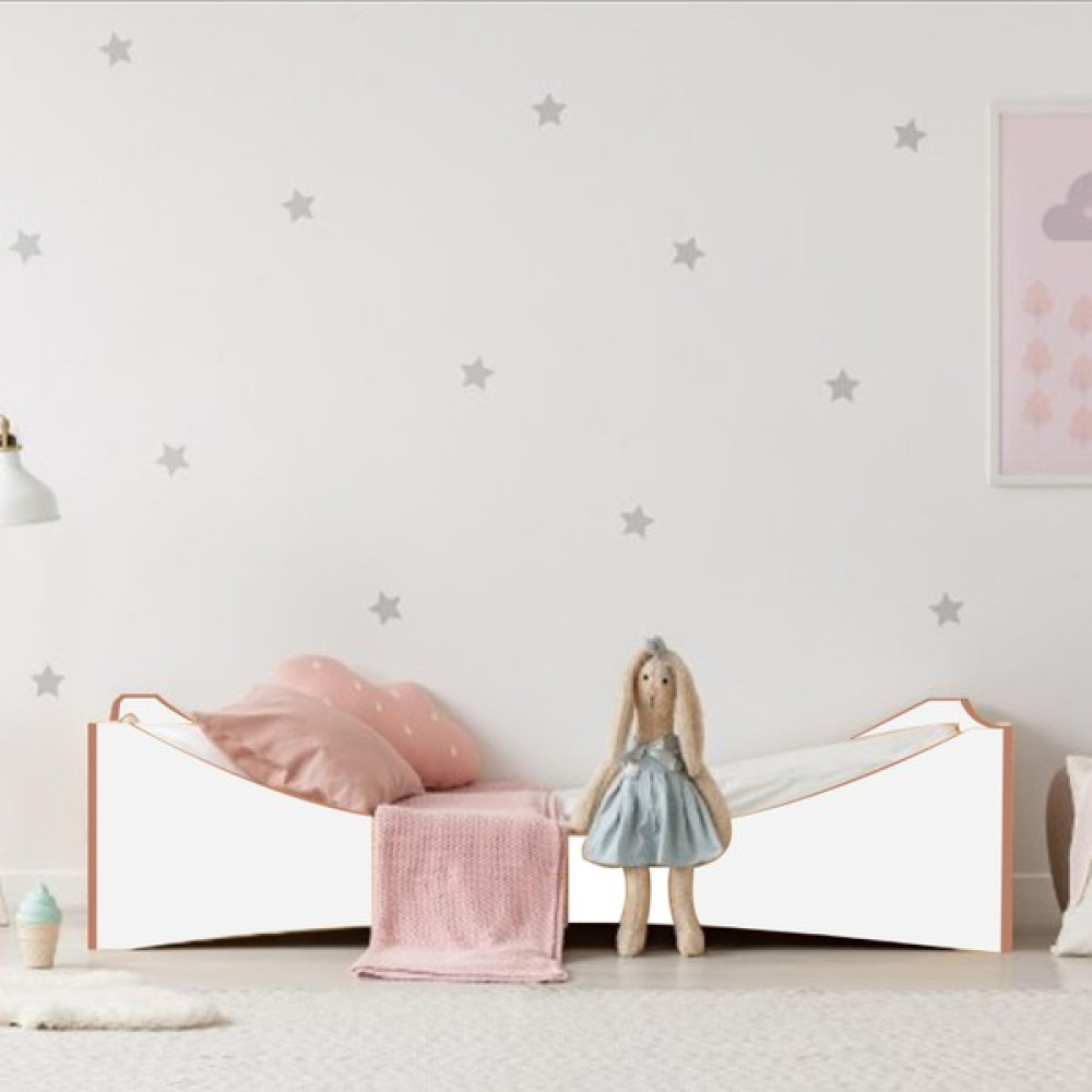 MiniWood Montessori Yatak Mdf Çocuk ve Bebek Karyola Happy - 90 x 200 cm - Beyaz Karyola Fiyatı