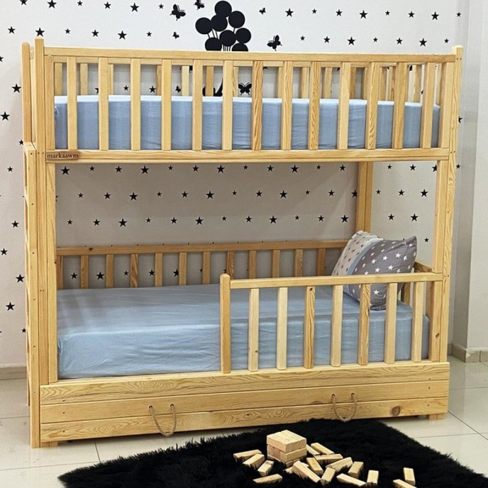 MiniWood Montessori Yatak Merdivenli Ahşap Ranza Çekmeceli - 90 x 190 cm Ranza Fiyatı