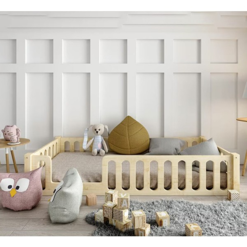 MiniWood Sofia Montessori Karyola Yere Sıfır Çocuk ve Bebek Yatak Karyola Fiyatı